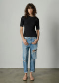 097 CASHMERE SHORT SLEEVE BLK
