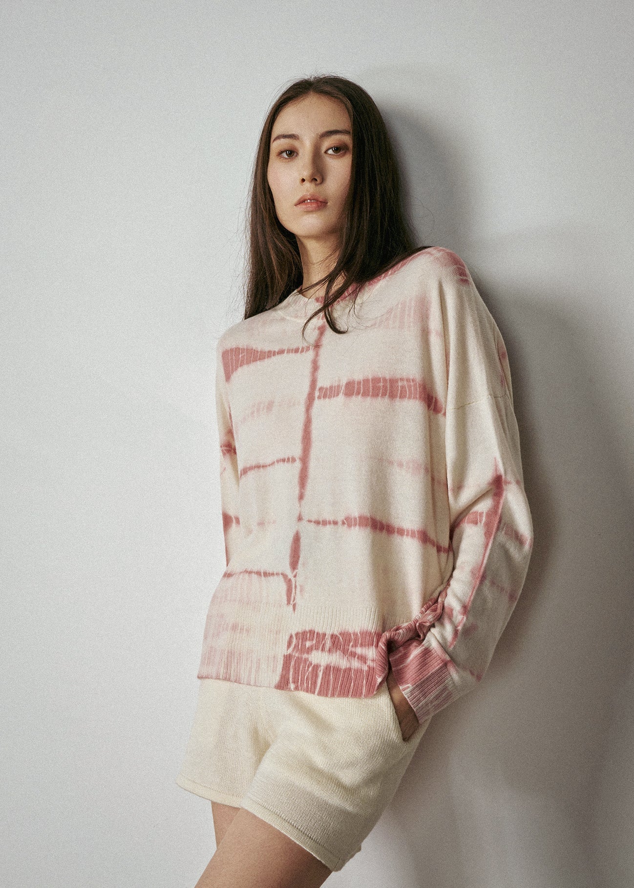 N.2122D FINE KNIT DYE SUMMER V-NECK