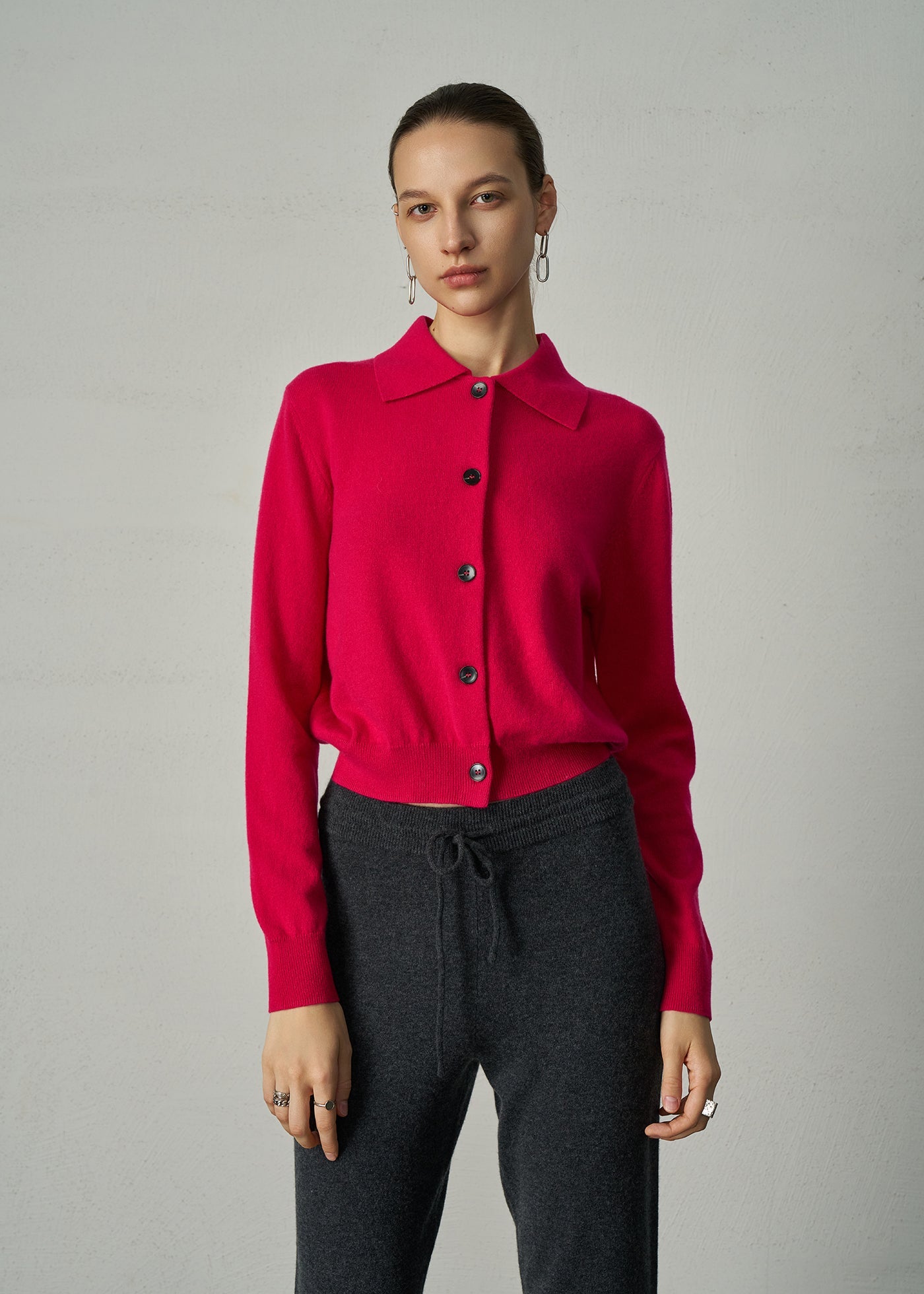 491 CASHMERE BLEND COLLARED CARDI FSA