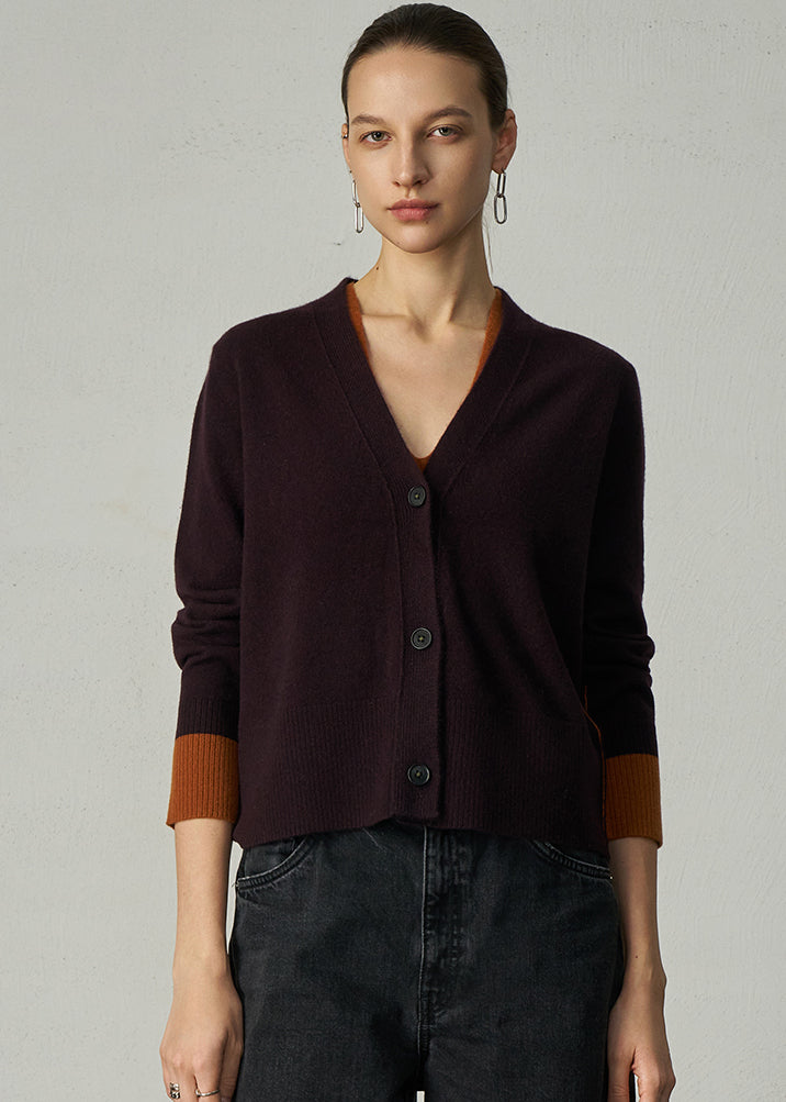 545 CASHMERE SEAM DETAIL CARDI MLT